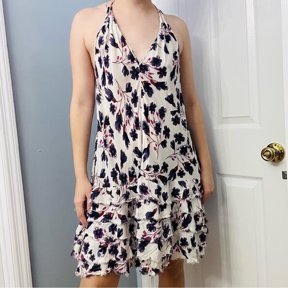 Free People Dress Mini Fairy Boho Floral Summer White Dainty Flowy Beach Medium - Picture 8 of 8